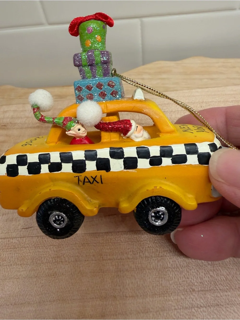 New York City Yellow Taxi Cab 2006 Christmas Ornament